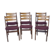 Set of six vintage teak dining chairs