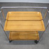 Vintage chrome folding service trolley, 1950s