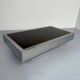 Italian coffee table in chromed metal and vintage brown glass top 70s
