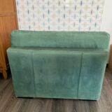 Roche Bobois green leather armchair