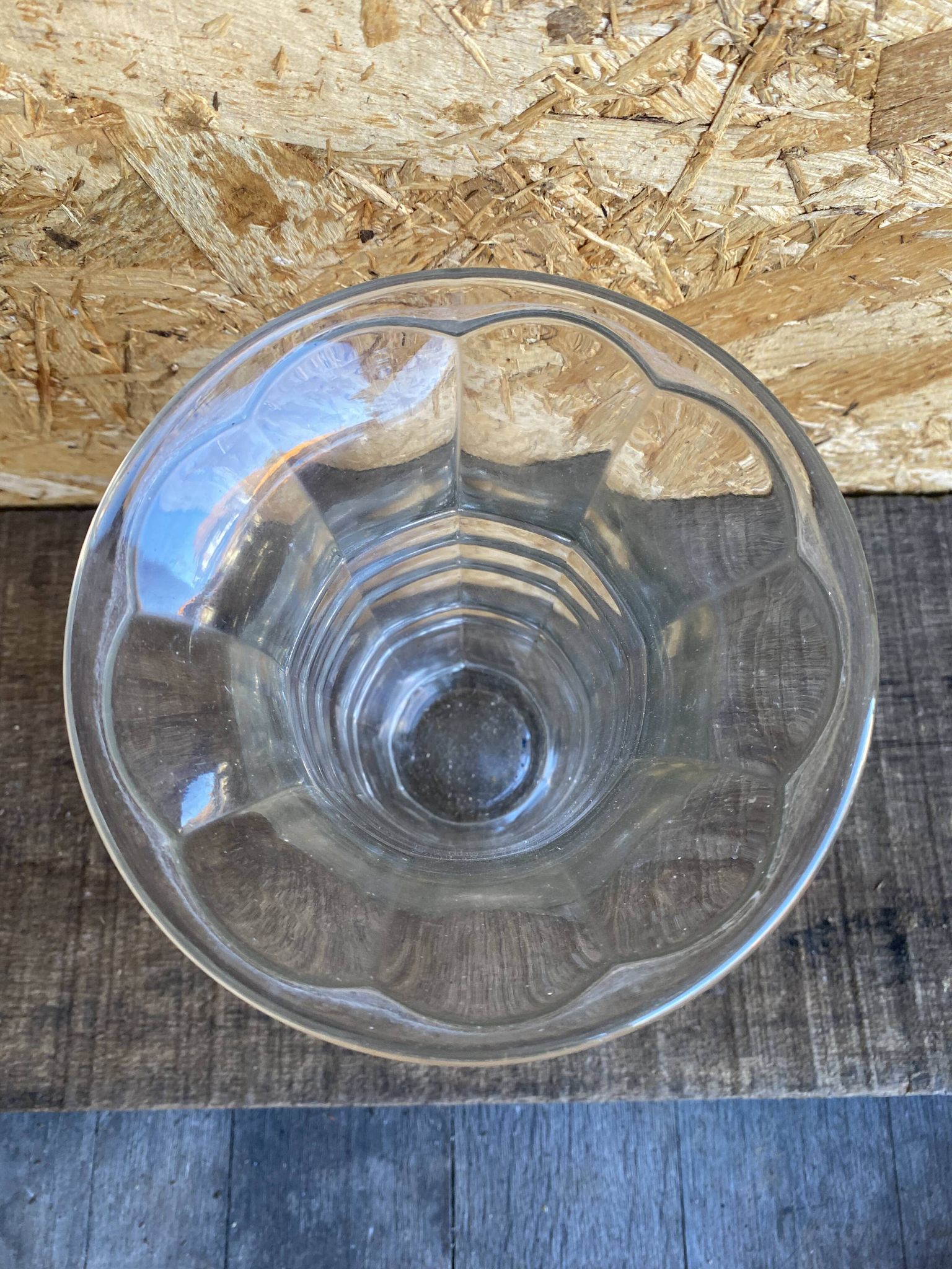 Vintage 1970s Moulded Glass Vase Made in France #D973