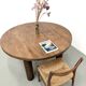 Table ronde années 50 constructiviste noyer