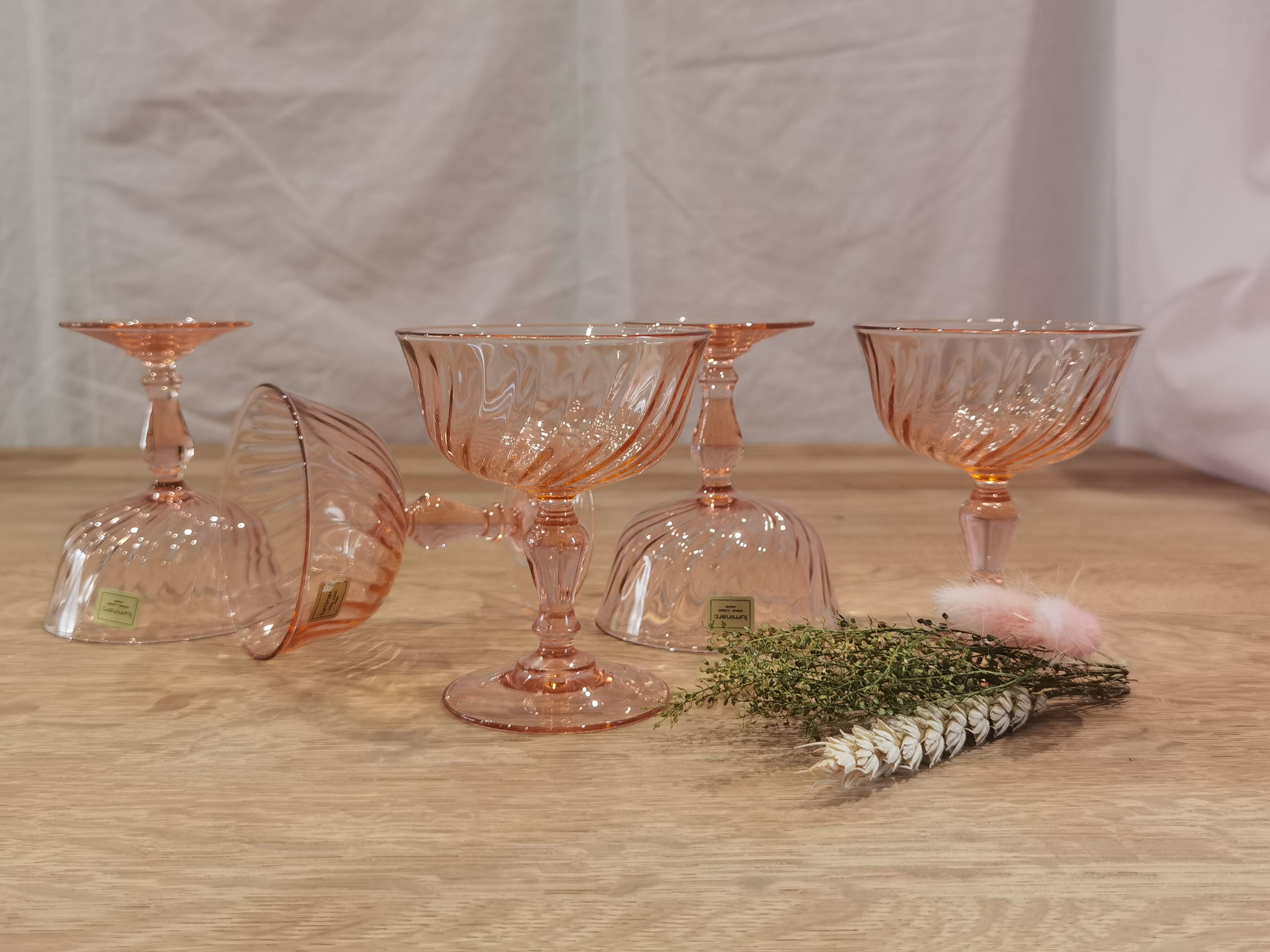 5 coupes à champagne de la marque "luminarc" rosaline