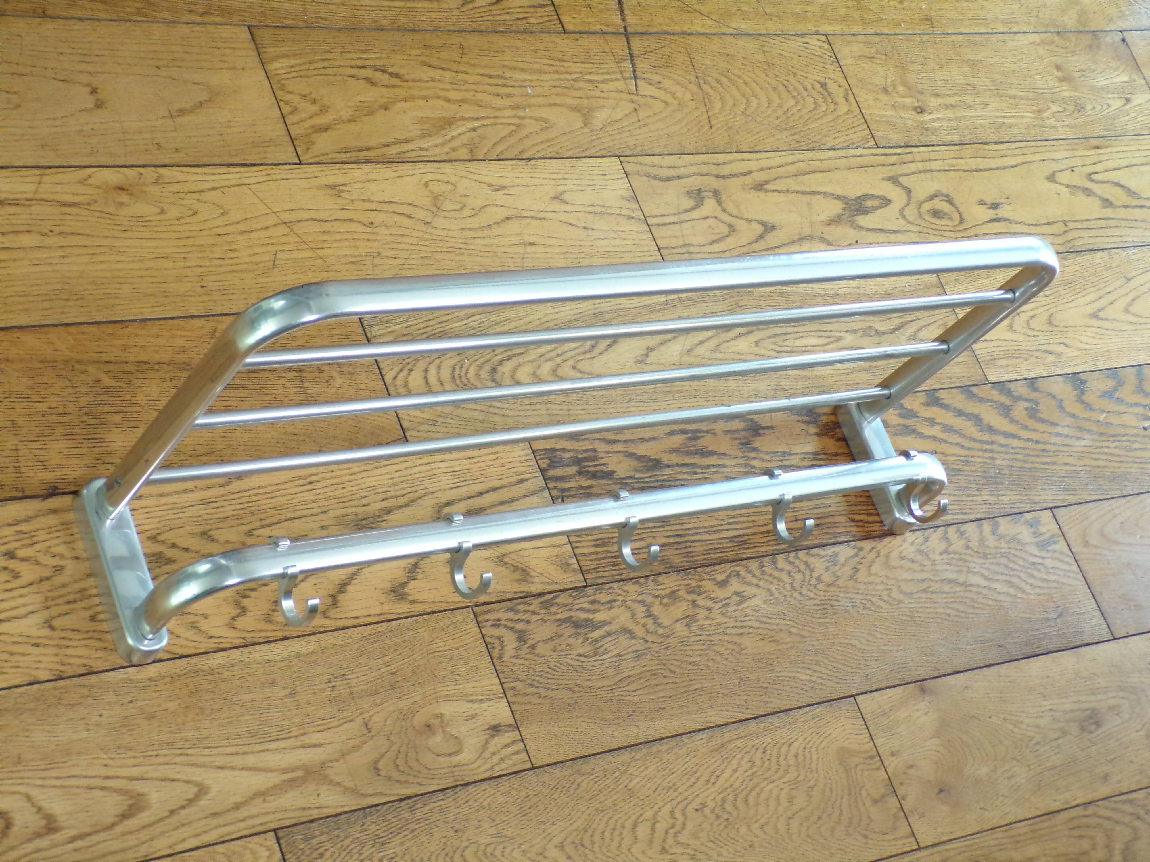 Vintage coat rack with 5 movable hooks