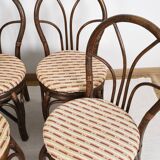 Set of 4 turned wicker chairs, vintage.
