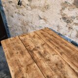 Antique French country dining table – Oak base and pine top, circa 1900