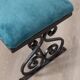 Banc vintage des années 1950 en fer et tissu design italien