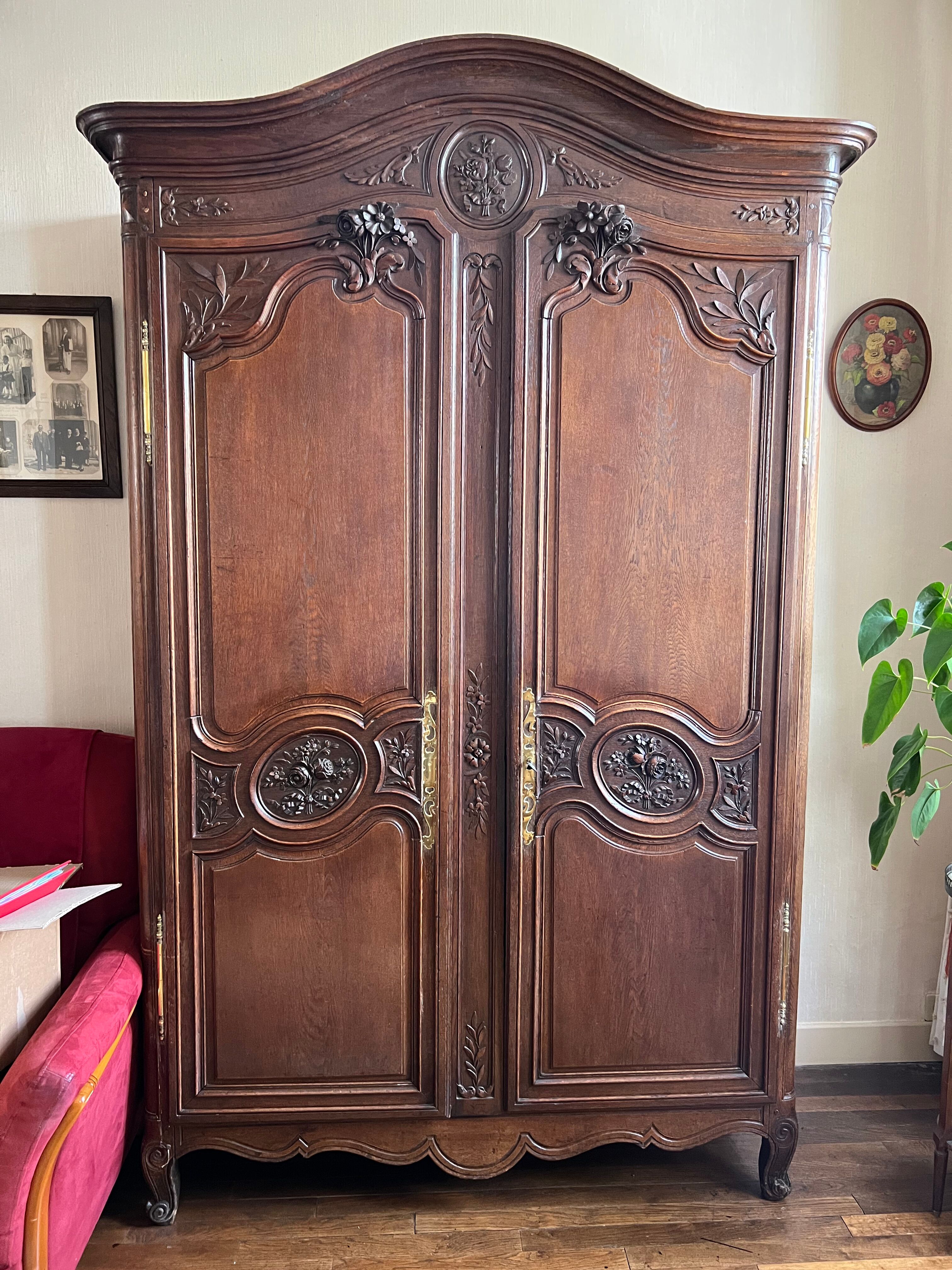 Richly carved Norman wedding cabinet