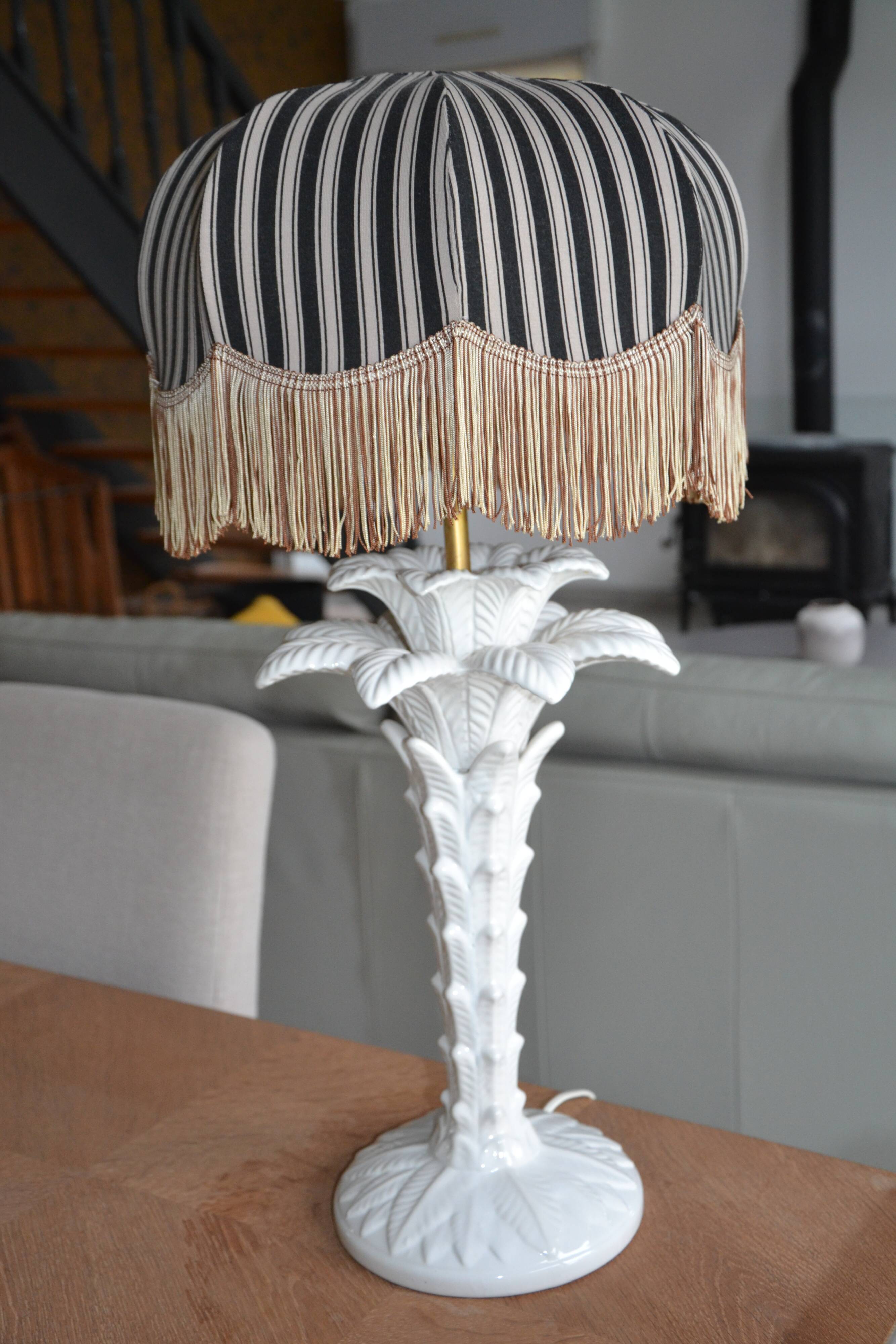 Vintage ceramic palm tree lamp base