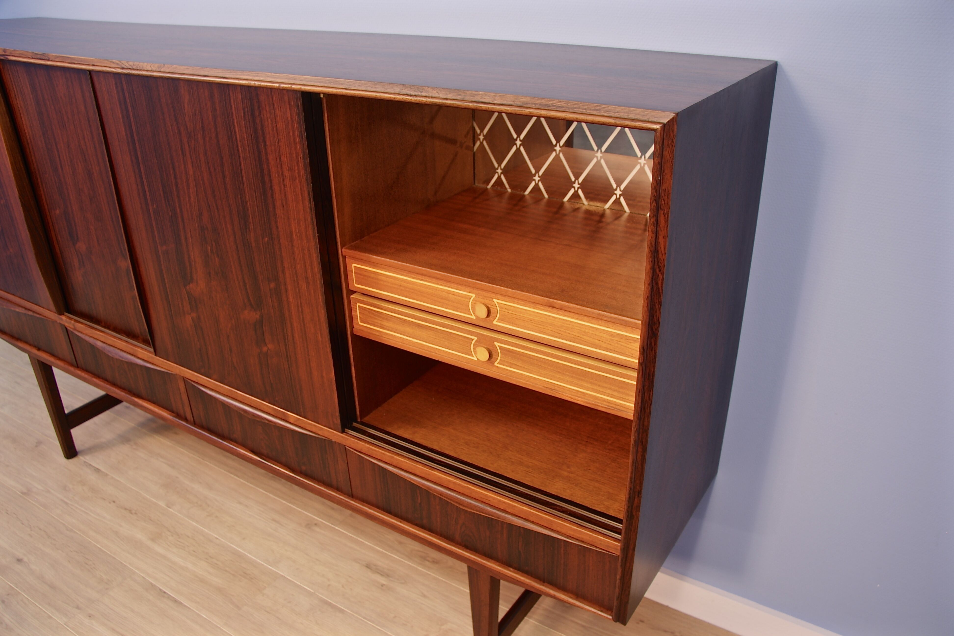 Danish higboard in rosewood by E.W. Bach for Sejling Skabe, 1960s