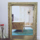 Large old fireplace Golden - contour mirror 89 cm X 121 cm