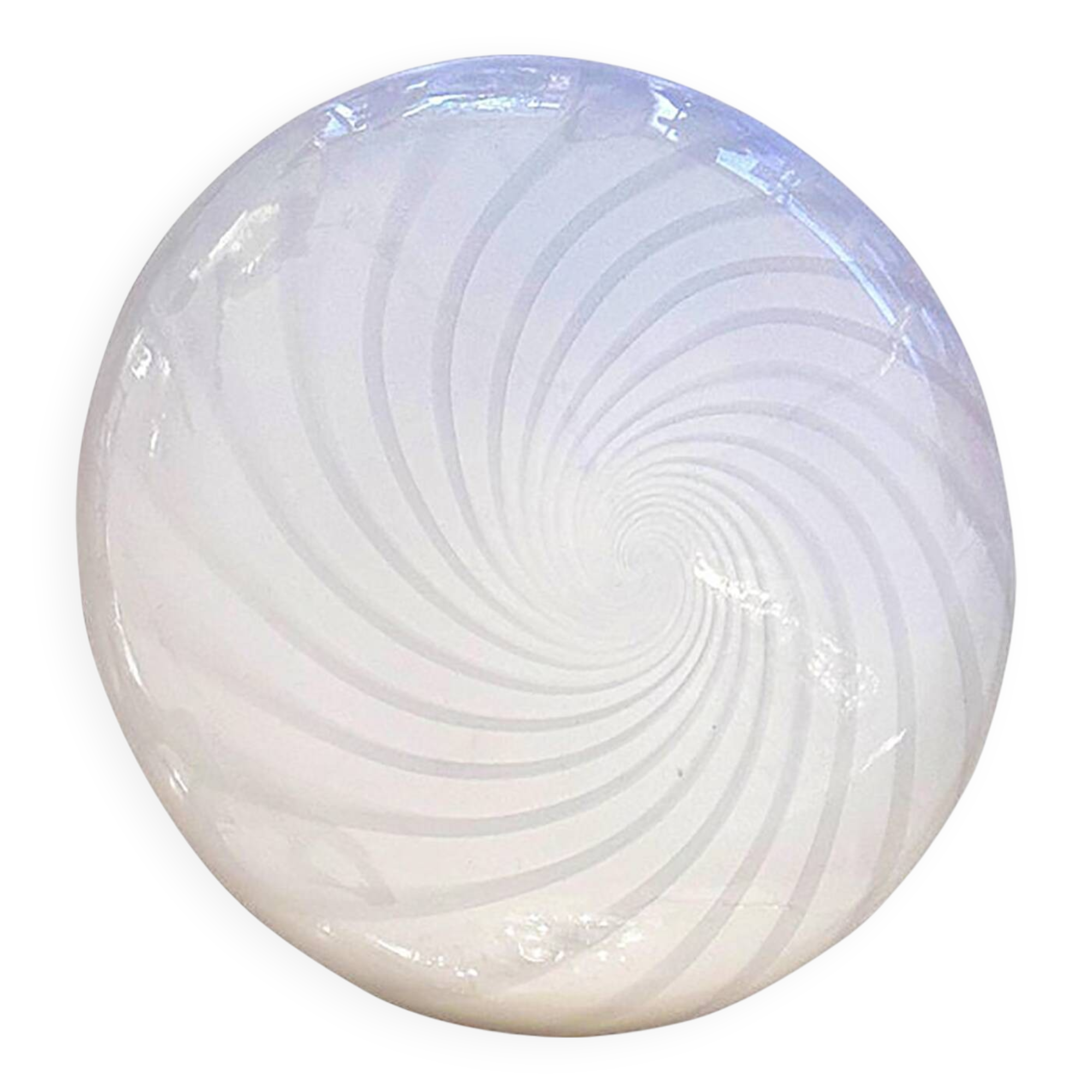 Contemporary Italian Milky-White Swirls Murano Glass Flush Mount or Wall Sc
