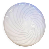 Plafonnier ou applique murale contemporaine italienne en verre de Murano aux tourbillons blancs et laiteux