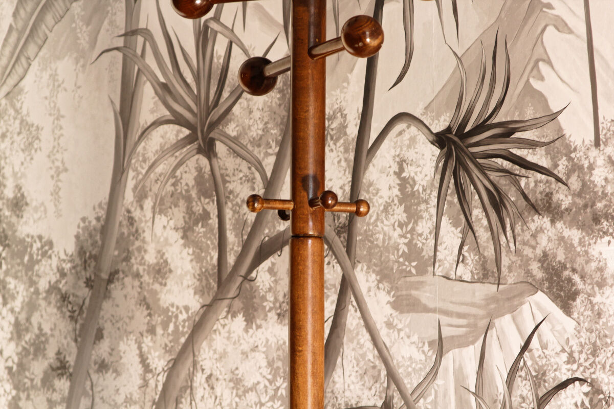 Parrot, wooden coat rack, 70s