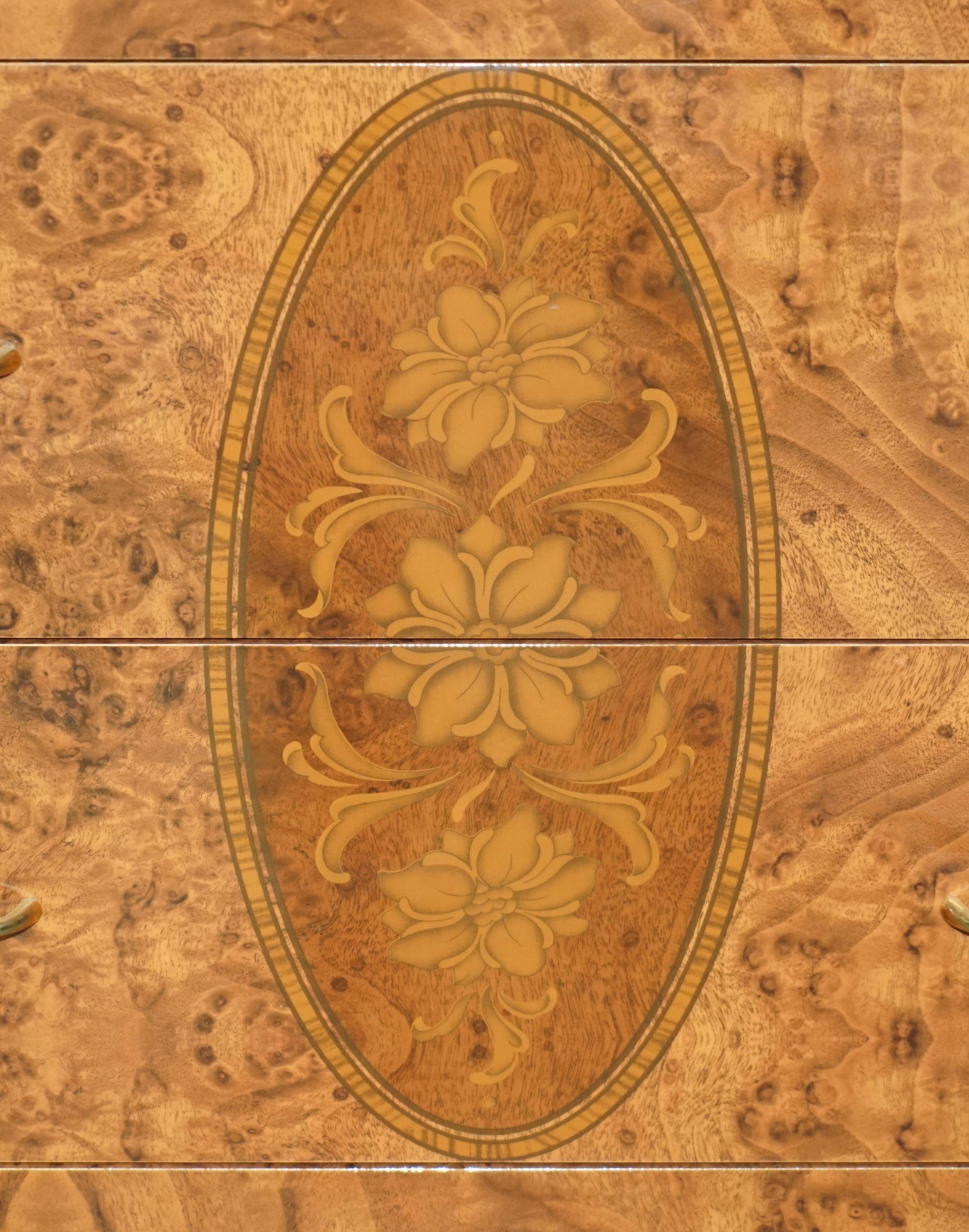 Commode Vintage en Placage de Noyer Burl