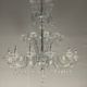 Venetian chandelier in colorless Murano glass, 12 arms of light