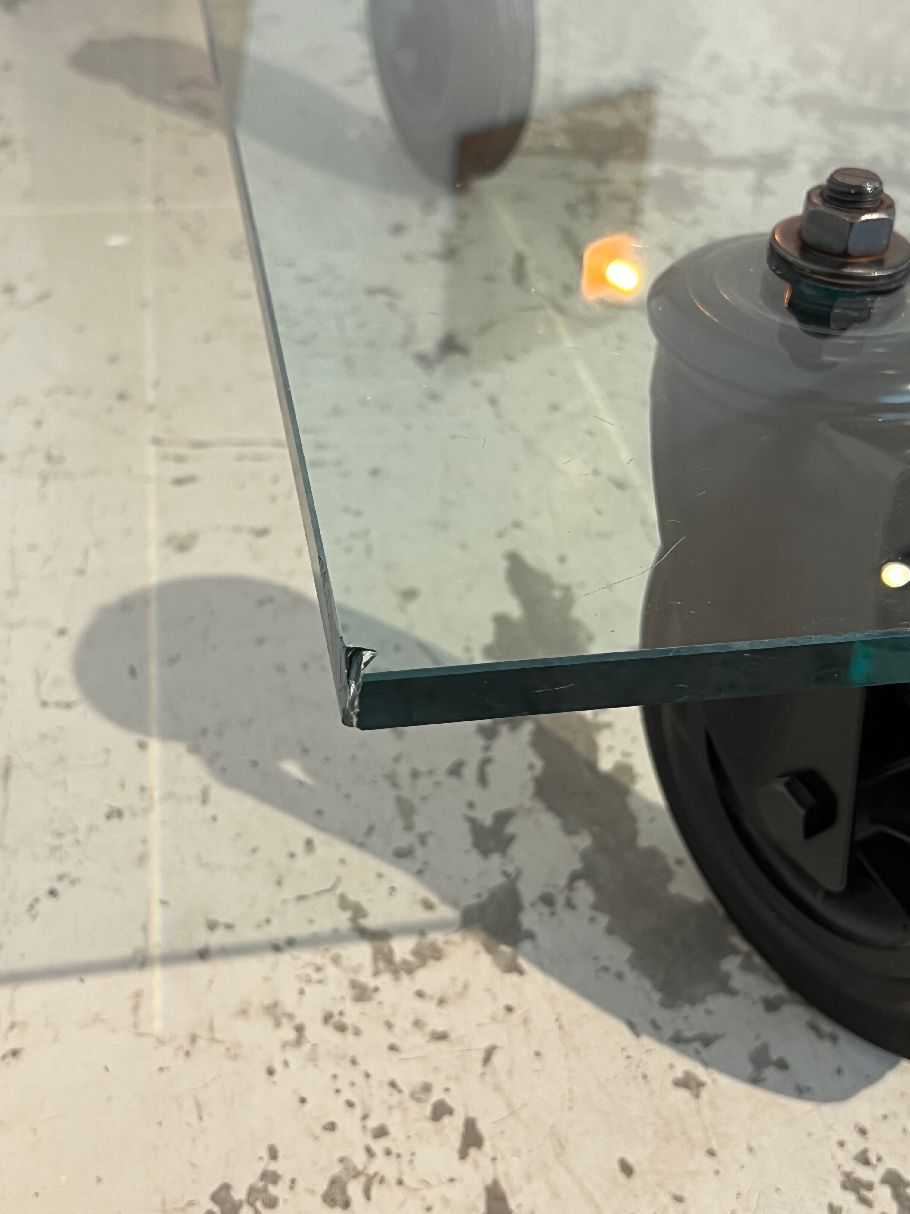 Tavolo coffee table con ruote by Gae Aulenti for Fontana Arte 1980