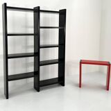 Vintage modular Dodona 300 black and red plastic bookcase for Artemide in 1970