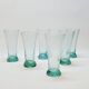 6 verres évasés en verre bleu soufflé bullé texturé pastis / orangeade / eau