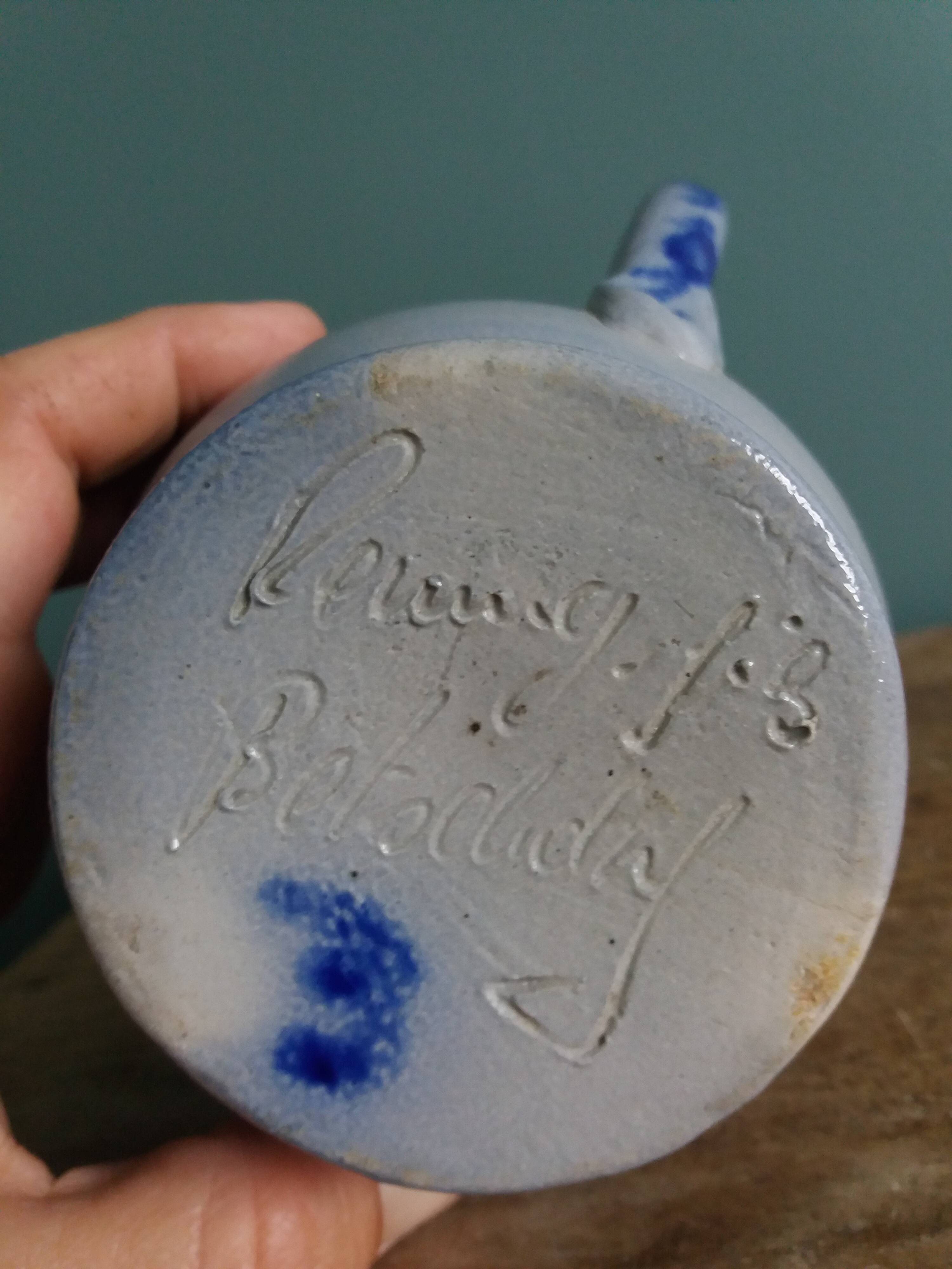 Alsace stoneware pitcher signed Remmy fils Betschdorf