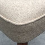 Beige Wool Shell Dining Chair by Lesniewski for Słupskie Fabryki Mebli, 1962