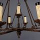 Antique wrought iron chandelier with 7 lights, Italy, 19th century.
