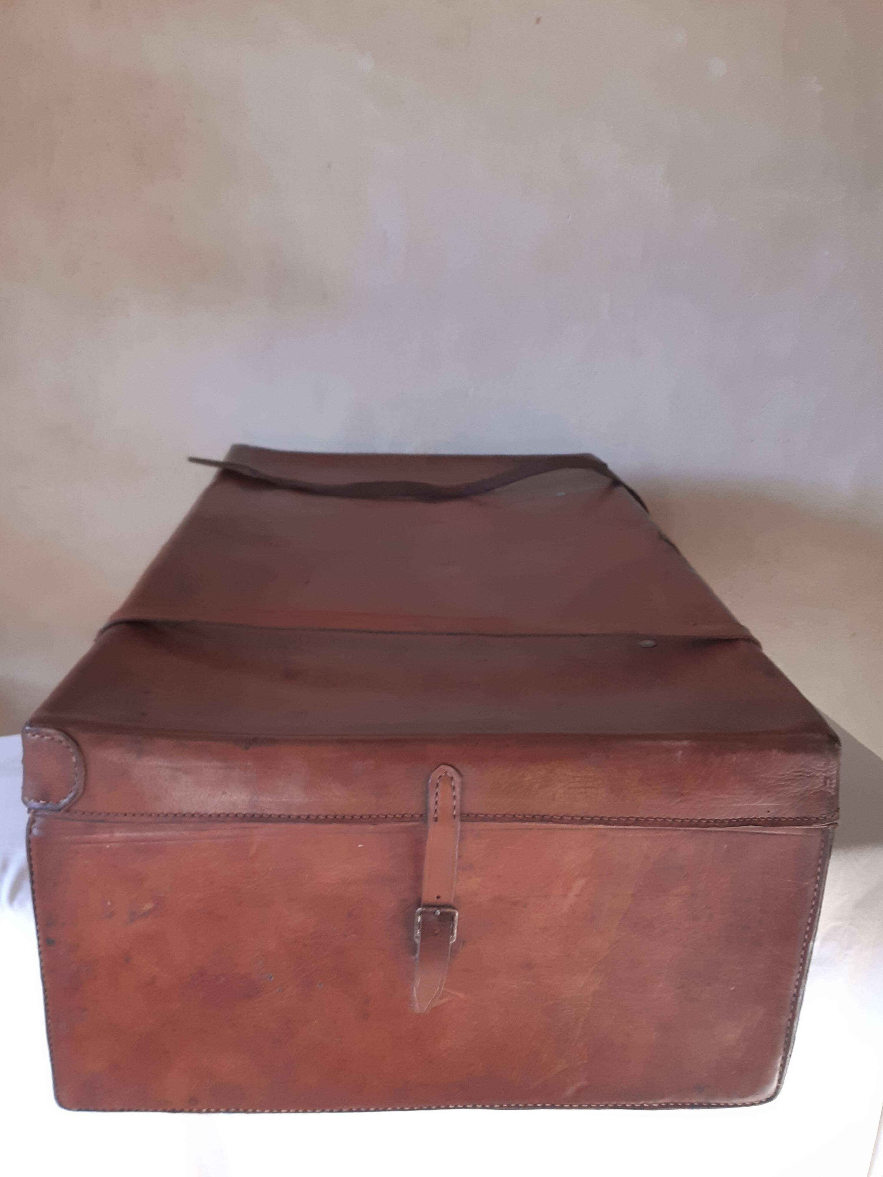 Large leather suitcase