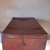 Large leather suitcase