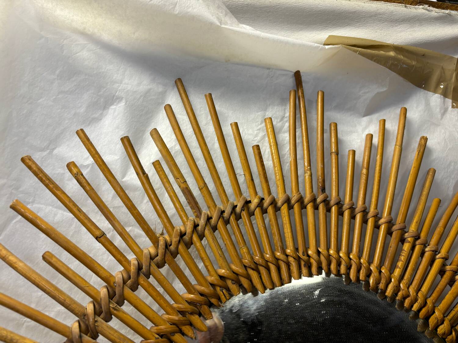 Vintage rattan mirror