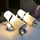 Opaline and chrome wall lights from the 1970s.
