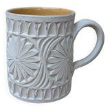 Old terracotta mug with glazed interior