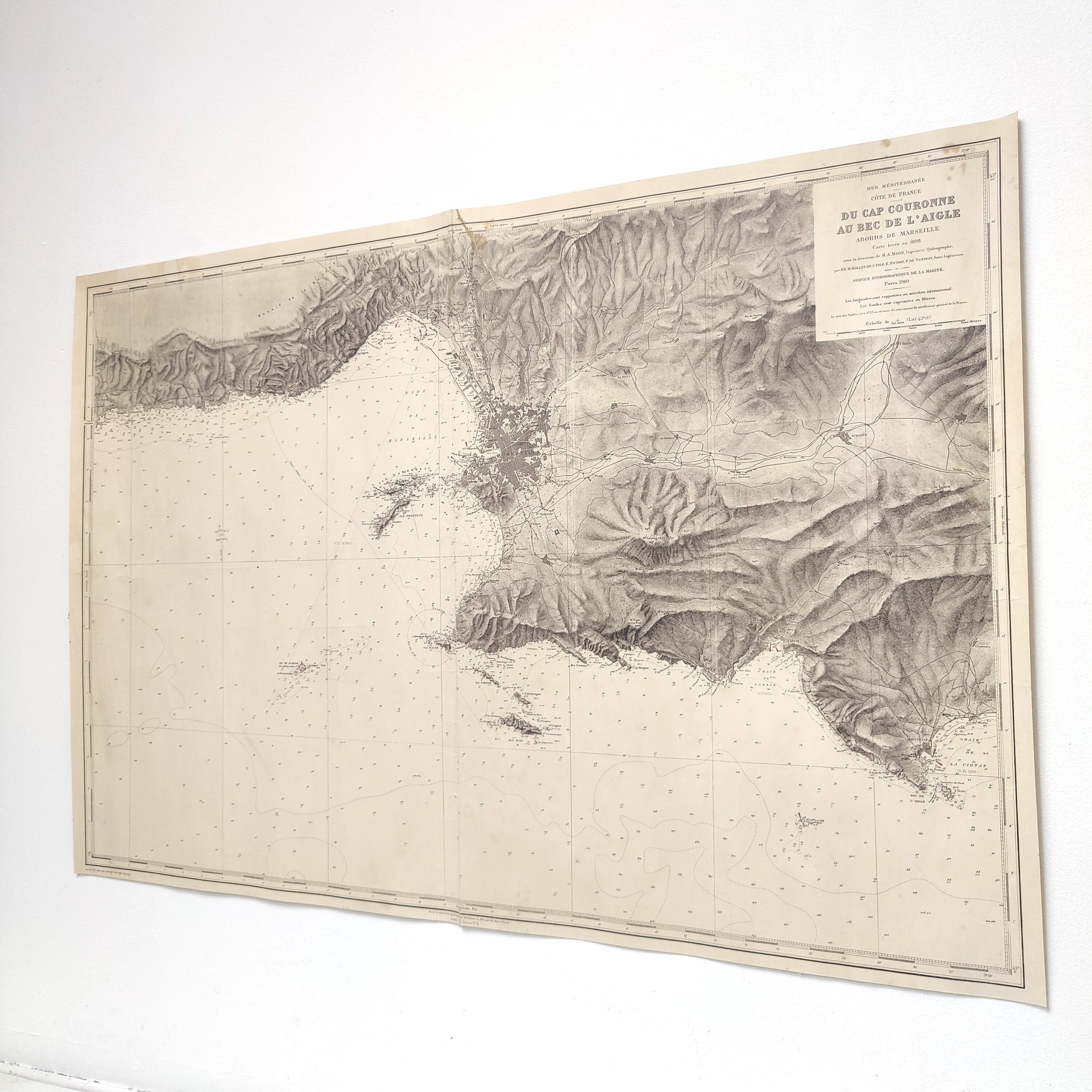 Map of Marseille Méditerranée 1950