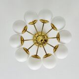 1 of 2 Brass Sputnik Flush Lamps by Kaiser Leuchten