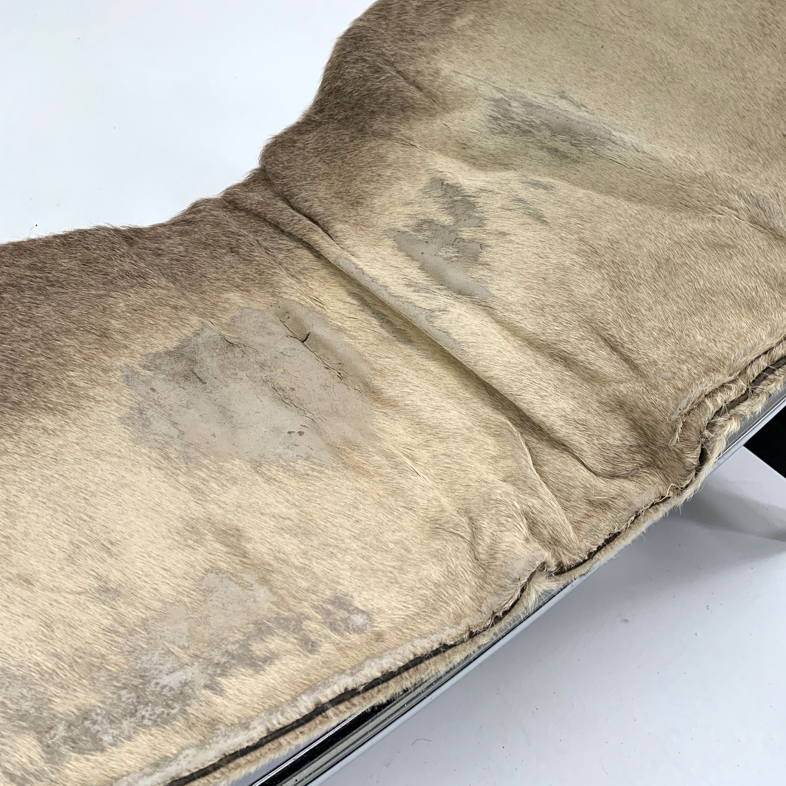 LC4 pony skin chaise longue Serial number 396 by Le Corbusier for Cassina, 1960