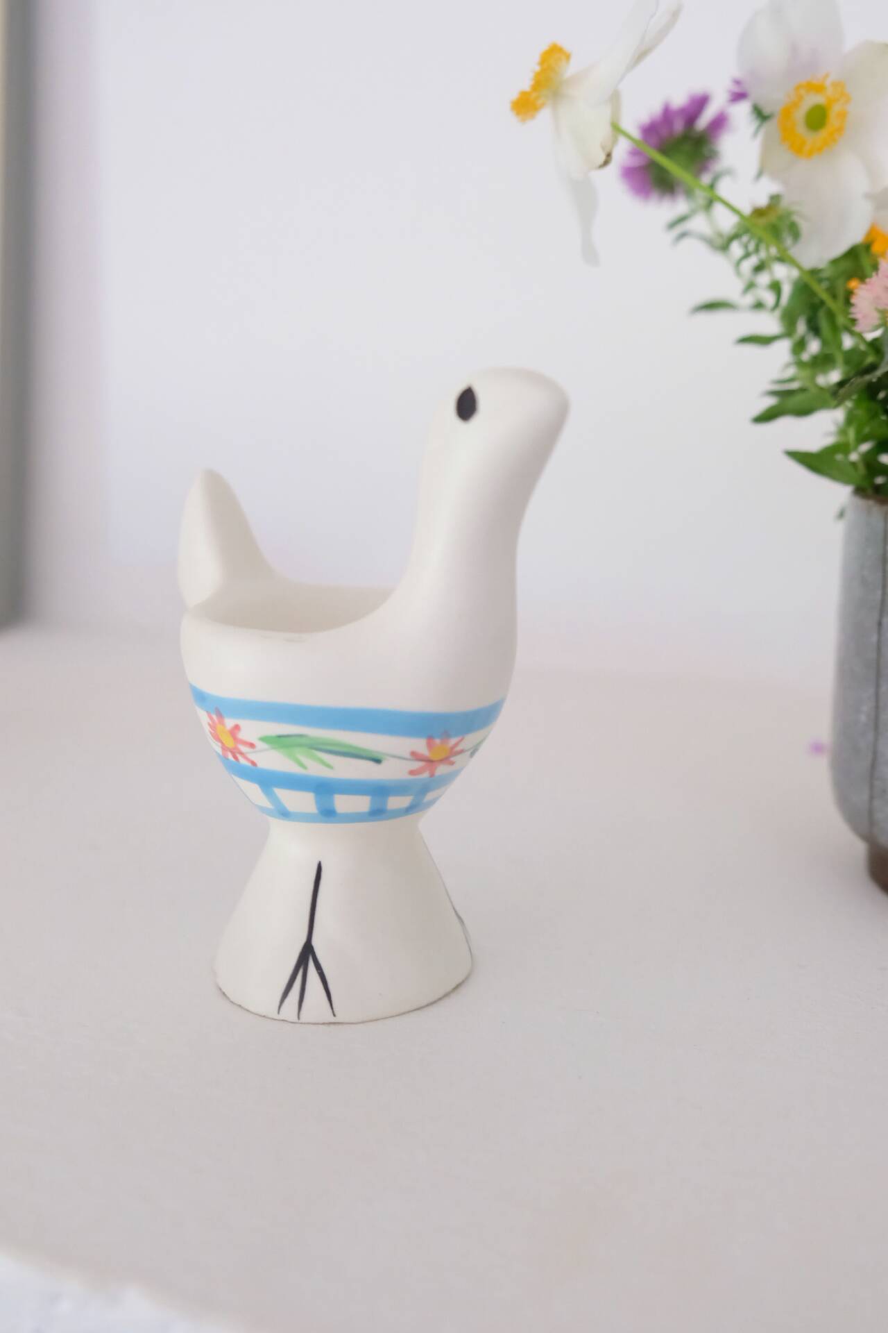 Bird-shaped ceramic egg cup – unique piece – collector – probably