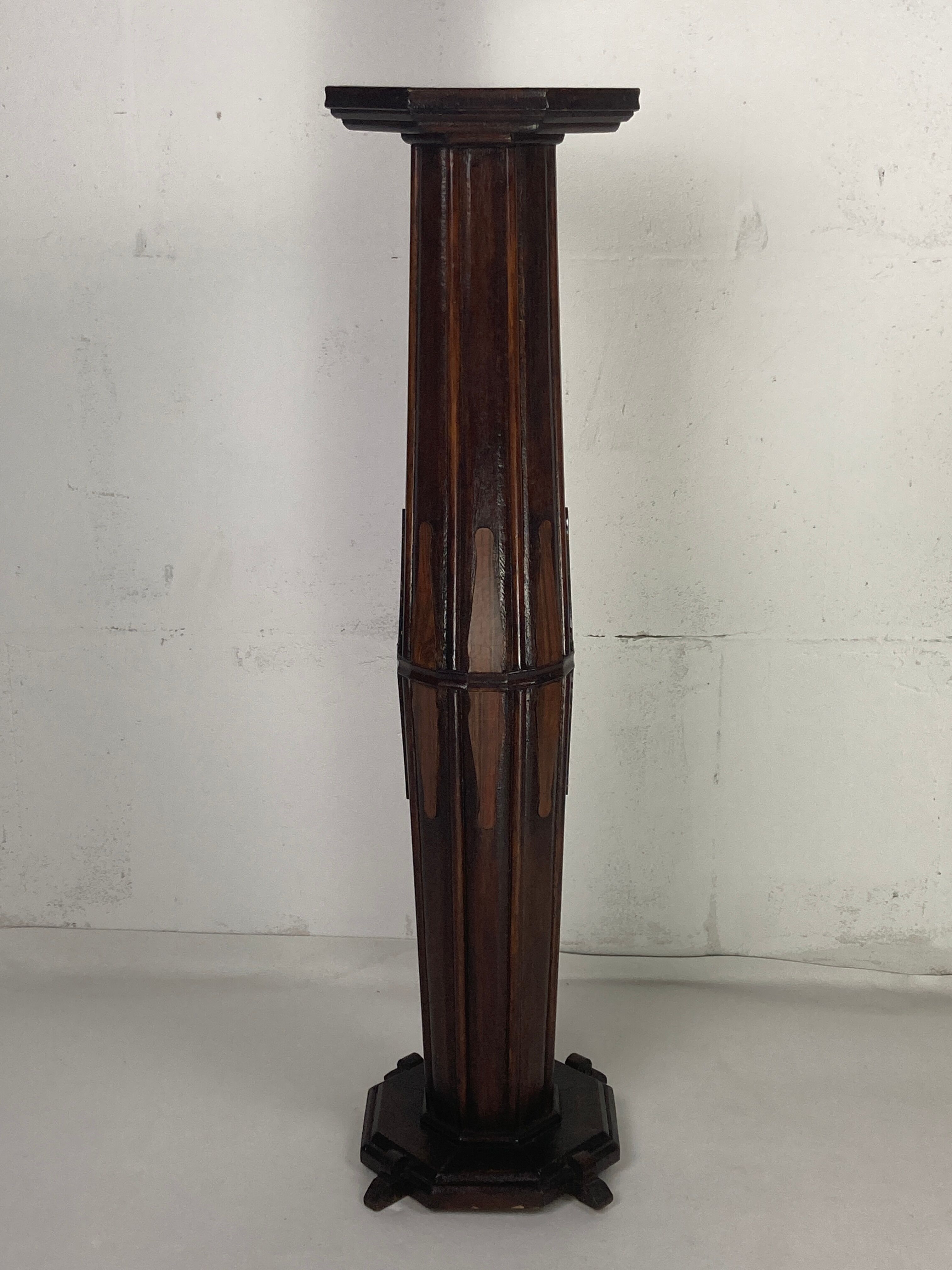 Dutch Art Deco Amsterdam School pedestal or plant stand, 1920s
