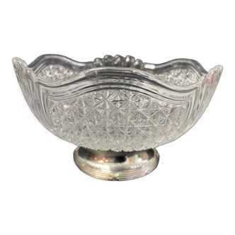 Pressed molded glass cup from Val Saint Lambert crystal works Luxval range – Art Deco