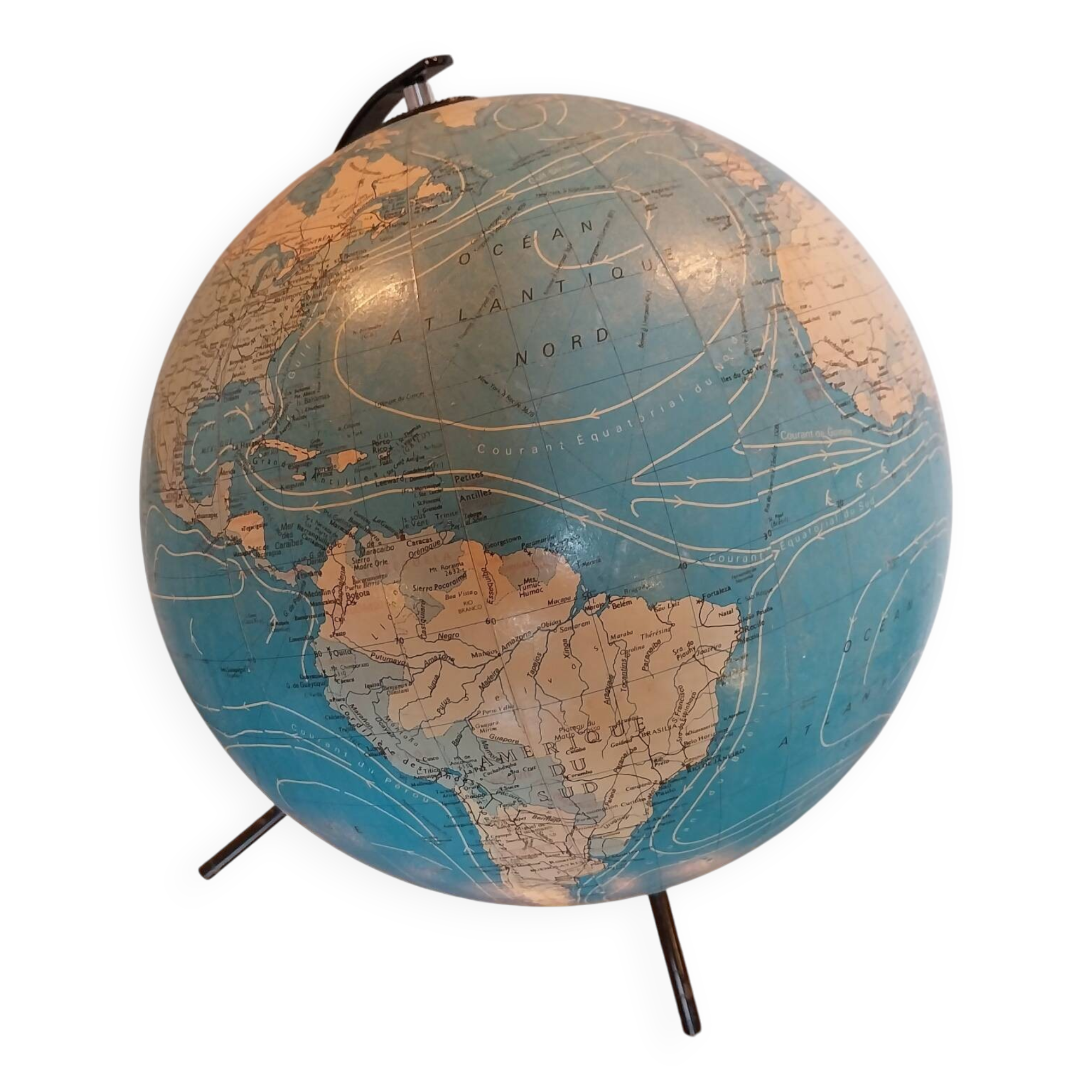 Globe terrestre en verre Taride 1974