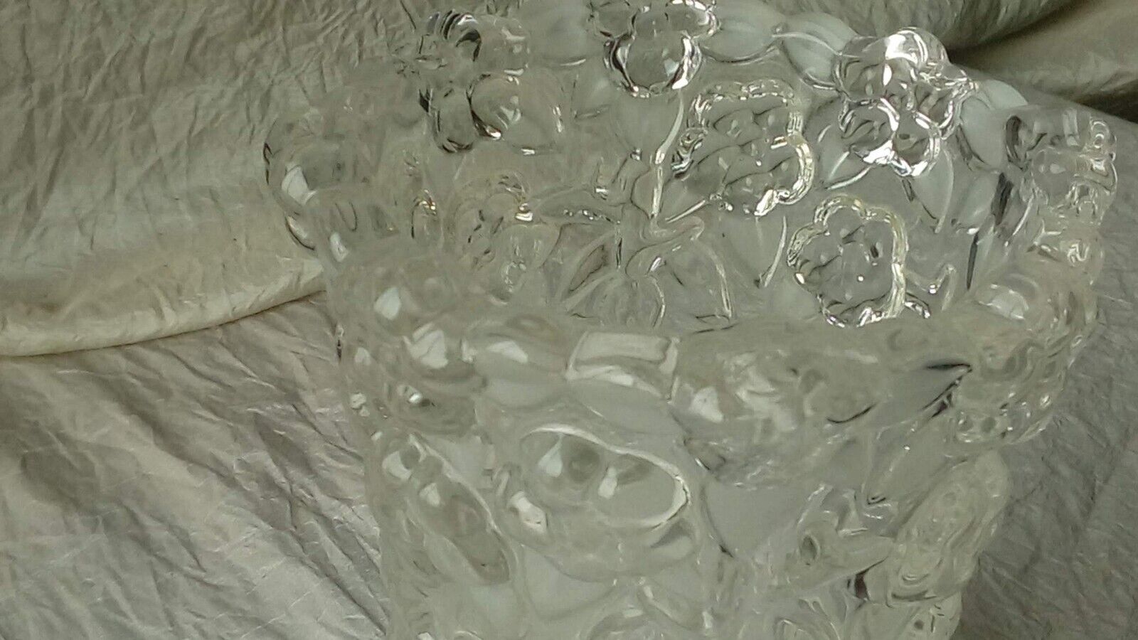Lalique style frosted glass vase