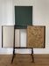 Antique fireplace screen in tapestry and mahogany