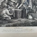 Ancienne gravure originale "Rebecca"