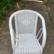 Fauteuil enfant en osier blanc vintage
