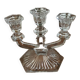 Three-pointed glass candlestick