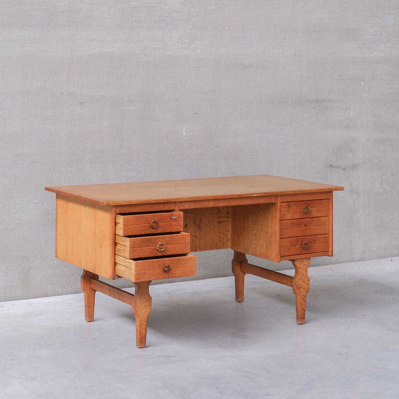 Oak danish mid-century desk