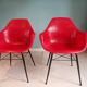 Pair of Vintage Space Age Red Armchairs 1970