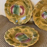 Set of 8 dessert plates in Sarreguemines barbotine