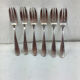 6 antique dessert forks, in silver with hallmark.