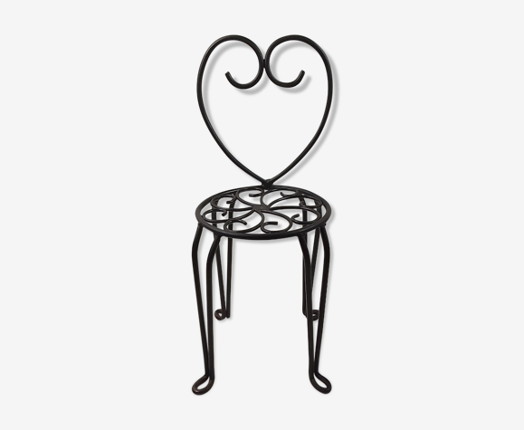 Chaise porte-plantes en fer forgé