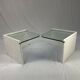 Italian sidetable Set, marble and glass