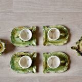 Vintage tea service in glazed ceramic - shape of conchs or shells